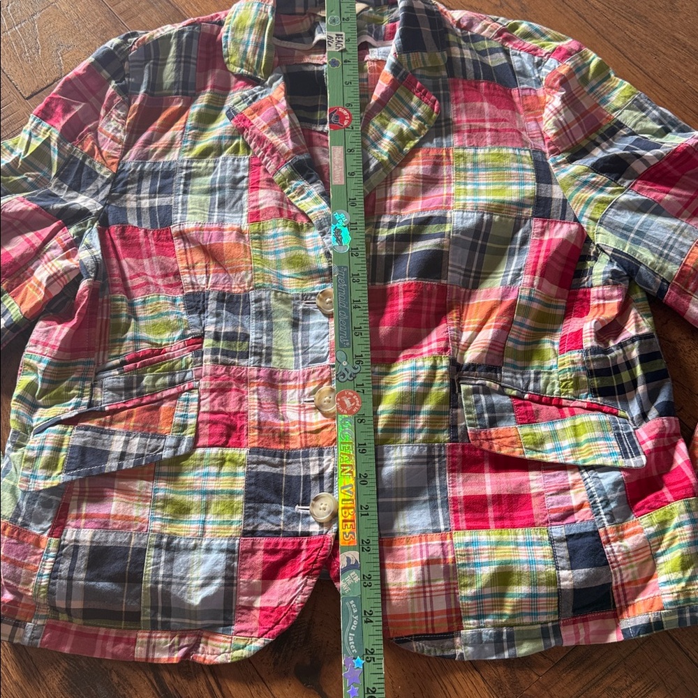 Patchwork Cottage Plaid Colorful Jacket Button Closure Women's 12 - 14 - Picture 8 of 16